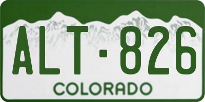 CO license plate ALT826