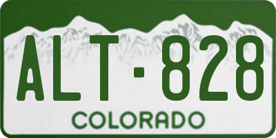 CO license plate ALT828