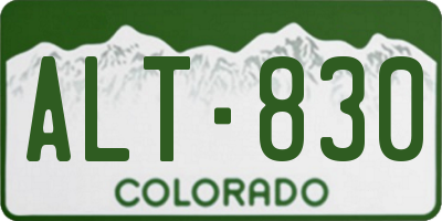 CO license plate ALT830