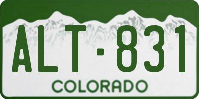 CO license plate ALT831