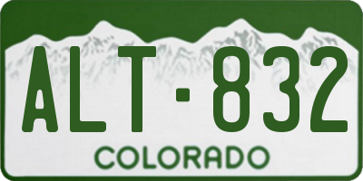 CO license plate ALT832