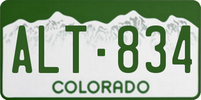 CO license plate ALT834