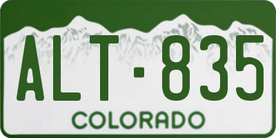 CO license plate ALT835