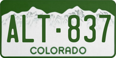 CO license plate ALT837