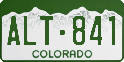 CO license plate ALT841