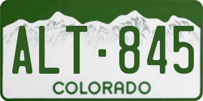 CO license plate ALT845
