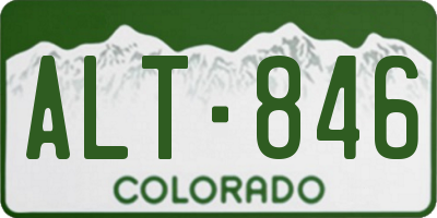 CO license plate ALT846