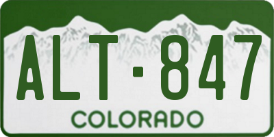 CO license plate ALT847