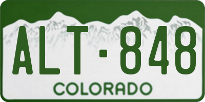 CO license plate ALT848