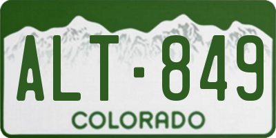 CO license plate ALT849