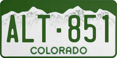 CO license plate ALT851