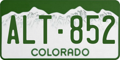 CO license plate ALT852