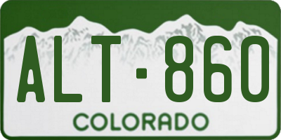 CO license plate ALT860