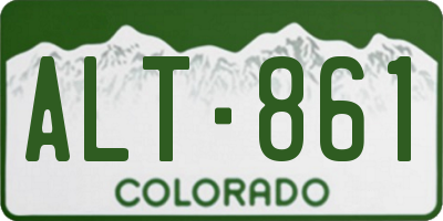 CO license plate ALT861