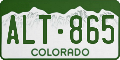 CO license plate ALT865