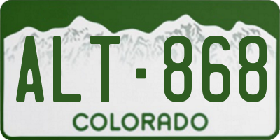 CO license plate ALT868