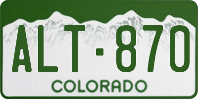 CO license plate ALT870
