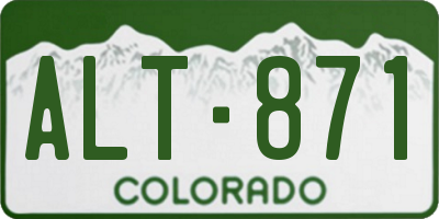 CO license plate ALT871