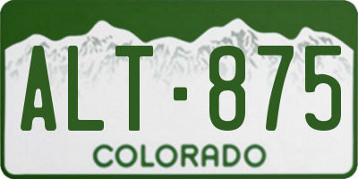 CO license plate ALT875