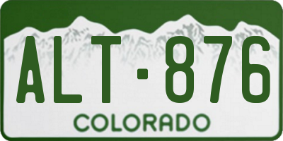 CO license plate ALT876