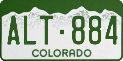 CO license plate ALT884
