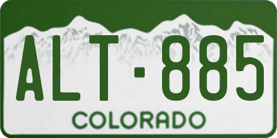 CO license plate ALT885