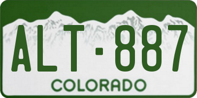 CO license plate ALT887