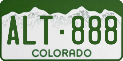 CO license plate ALT888