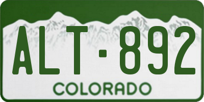 CO license plate ALT892