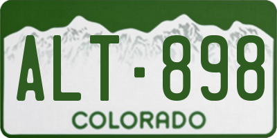 CO license plate ALT898