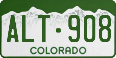 CO license plate ALT908