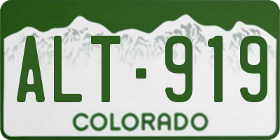 CO license plate ALT919