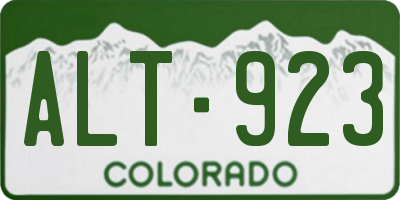 CO license plate ALT923