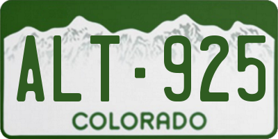 CO license plate ALT925
