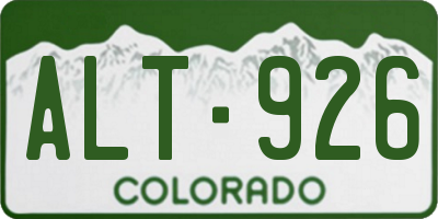 CO license plate ALT926