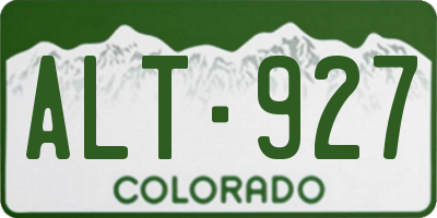 CO license plate ALT927