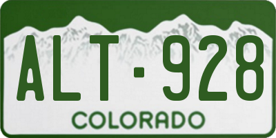CO license plate ALT928