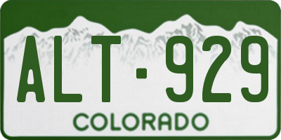 CO license plate ALT929