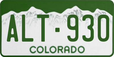 CO license plate ALT930
