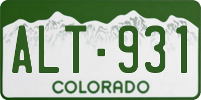 CO license plate ALT931