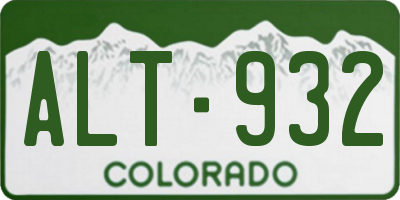CO license plate ALT932