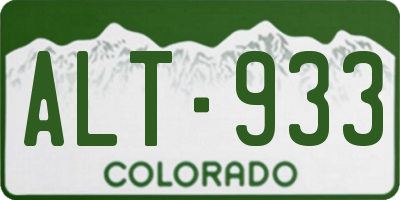 CO license plate ALT933