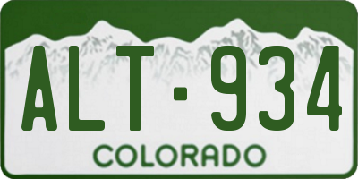 CO license plate ALT934