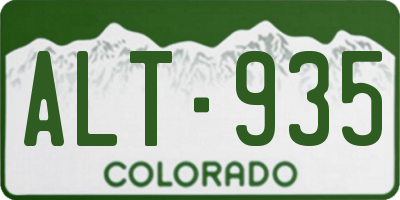 CO license plate ALT935