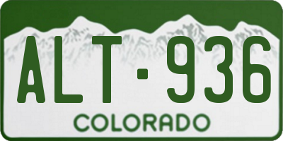 CO license plate ALT936