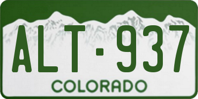 CO license plate ALT937
