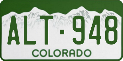 CO license plate ALT948