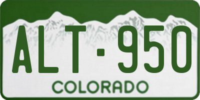 CO license plate ALT950