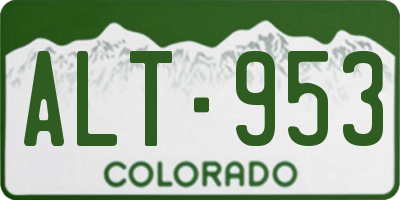 CO license plate ALT953
