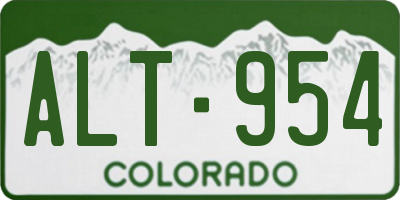 CO license plate ALT954